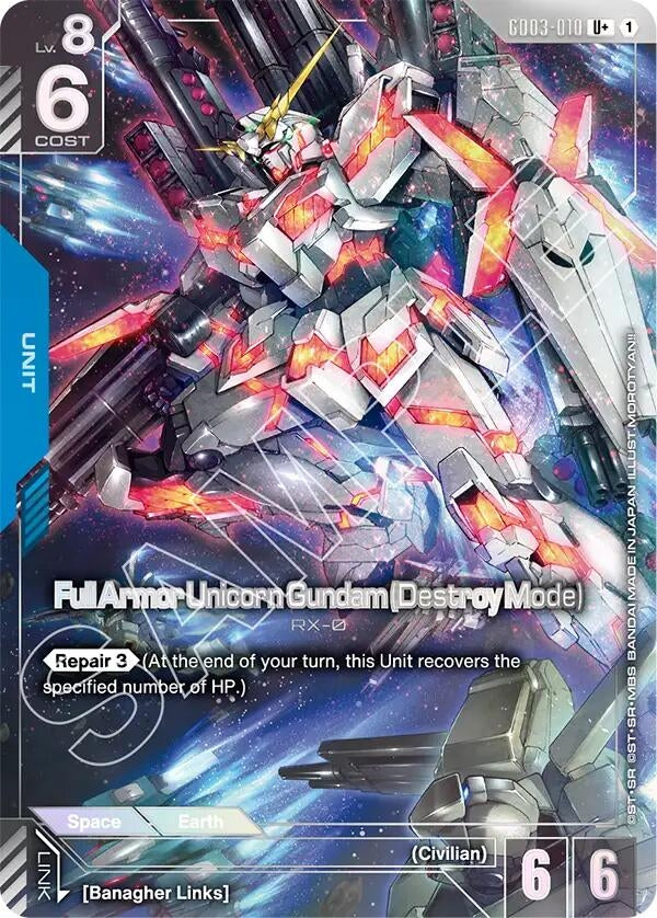 Image for Full Armor Unicorn Gundam (Destroy Mode) (U+) (GD03-010) (Steel Requiem) - Gundam Card Game
