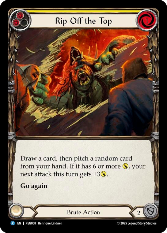 Image for Rip Off The Top (Yellow) (PEN008) (Compendium of Rathe) - Flesh and Blood TCG