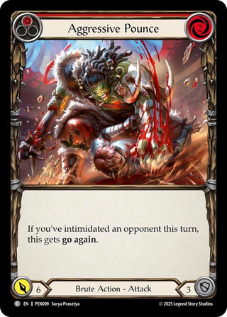 Image for Aggressive Pounce (Red) (PEN009) (Compendium of Rathe) - Flesh and Blood TCG
