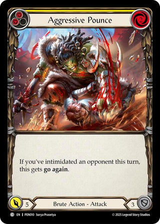 Image for Aggressive Pounce (Yellow) (PEN010) (Compendium of Rathe) - Flesh and Blood TCG