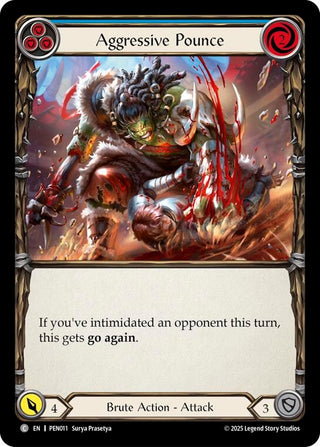 Image for Aggressive Pounce (Blue) (PEN011) (Compendium of Rathe) - Flesh and Blood TCG