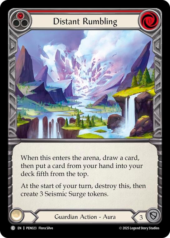 Image for Distant Rumbling (Red) (PEN023) (Compendium of Rathe) - Flesh and Blood TCG