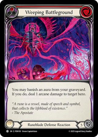Image for Weeping Battleground (Red) (PEN103) (Compendium of Rathe) - Flesh and Blood TCG
