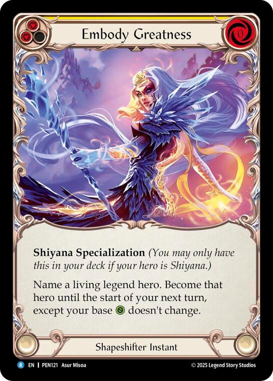 Image for Embody Greatness (Yellow) (PEN121) (Compendium of Rathe) - Flesh and Blood TCG