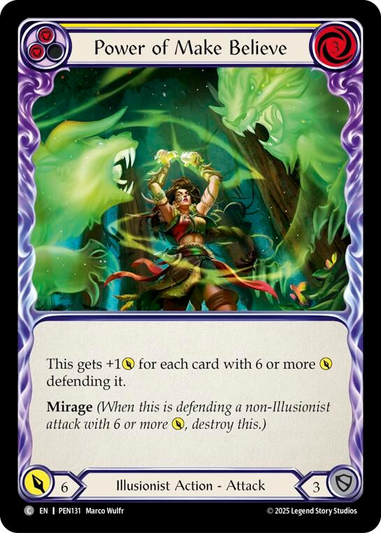 Image for Power Of Make Believe (Yellow) (PEN131) (Compendium of Rathe) - Flesh and Blood TCG