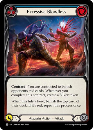 Image for Excessive Bloodloss (Blue) (PEN146) (Compendium of Rathe) - Flesh and Blood TCG
