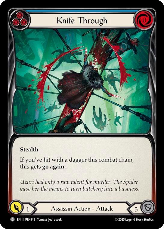 Image for Knife Through (Blue) (PEN149) (Compendium of Rathe) - Flesh and Blood TCG