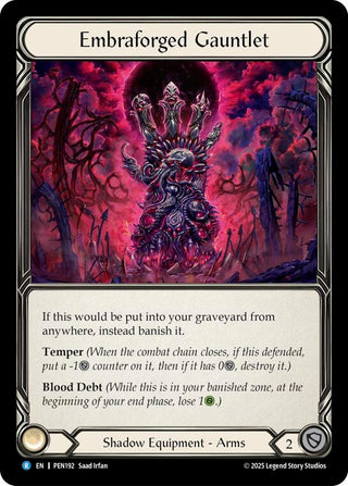 Image for Embraforged Gauntlet (PEN192) (Compendium of Rathe) - Flesh and Blood TCG