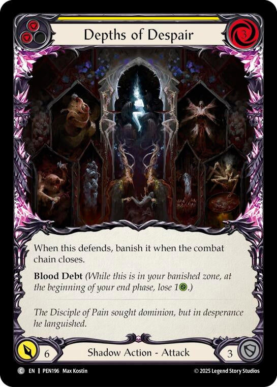 Image for Depths Of Despair (Yellow) (PEN196) (Compendium of Rathe) - Flesh and Blood TCG
