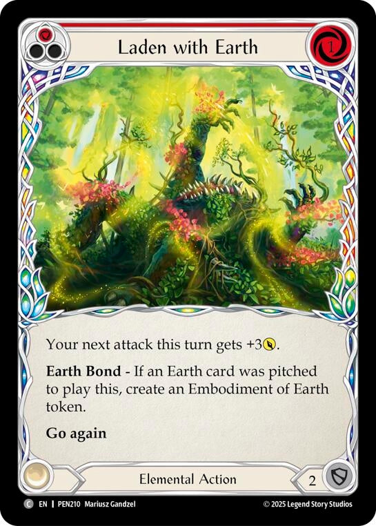 Image for Laden With Earth (Red) (PEN210) (Compendium of Rathe) - Flesh and Blood TCG