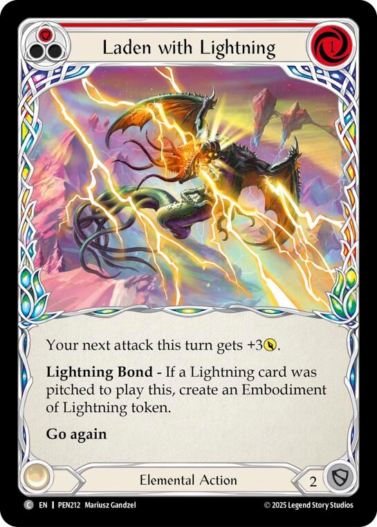 Image for Laden With Lightning (Red) (PEN212) (Compendium of Rathe) - Flesh and Blood TCG