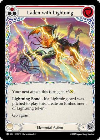 Image for Laden With Lightning (Red) (PEN212) (Compendium of Rathe) - Flesh and Blood TCG