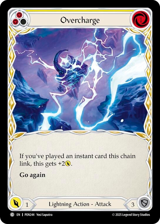 Image for Overcharge (Yellow) (PEN244) (Compendium of Rathe) - Flesh and Blood TCG