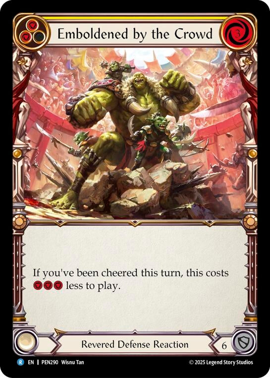 Image for Emboldened By The Crowd (Yellow) (PEN290) (Compendium of Rathe) - Flesh and Blood TCG
