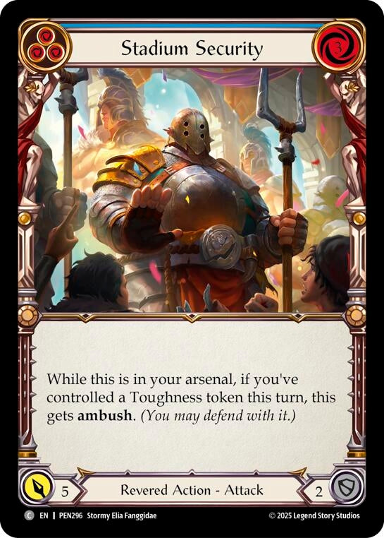 Image for Stadium Security (Blue) (PEN296) (Compendium of Rathe) - Flesh and Blood TCG