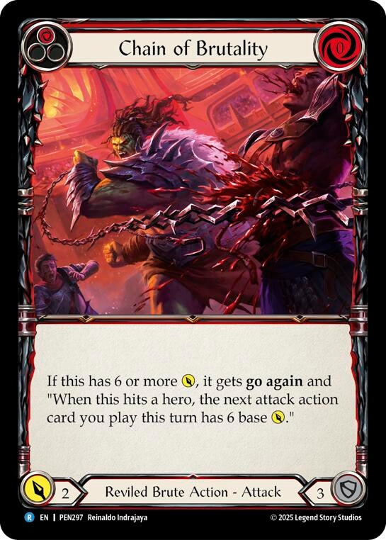 Image for Chain of Brutality (Red) (PEN297) (Compendium of Rathe) - Flesh and Blood TCG