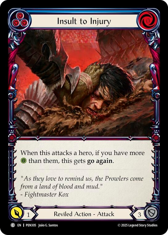 Image for Insult To Injury (Blue) (PEN305) (Compendium of Rathe) - Flesh and Blood TCG