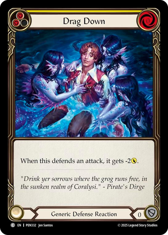 Image for Drag Down (Yellow) (PEN332) (Compendium of Rathe) - Flesh and Blood TCG