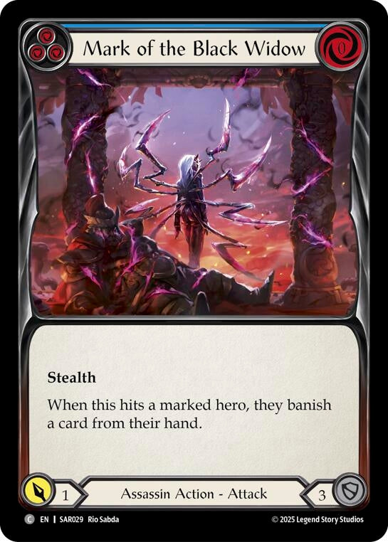 Image for Mark of the Black Widow (Blue) (SAR029) (Silver Age Chapter 2) - Flesh and Blood TCG