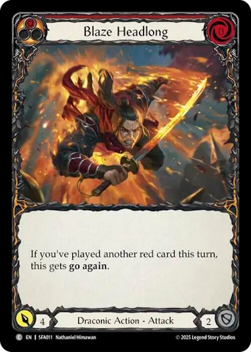 Image for Blaze Headlong (SFA011) (Silver Age Chapter 2) - Flesh and Blood TCG