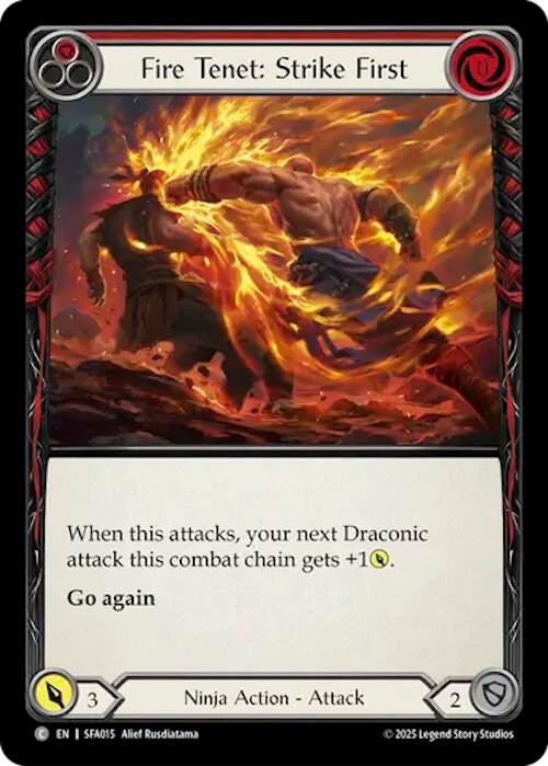 Image for Fire Tenet: Strike First (SFA015) (Silver Age Chapter 2) - Flesh and Blood TCG