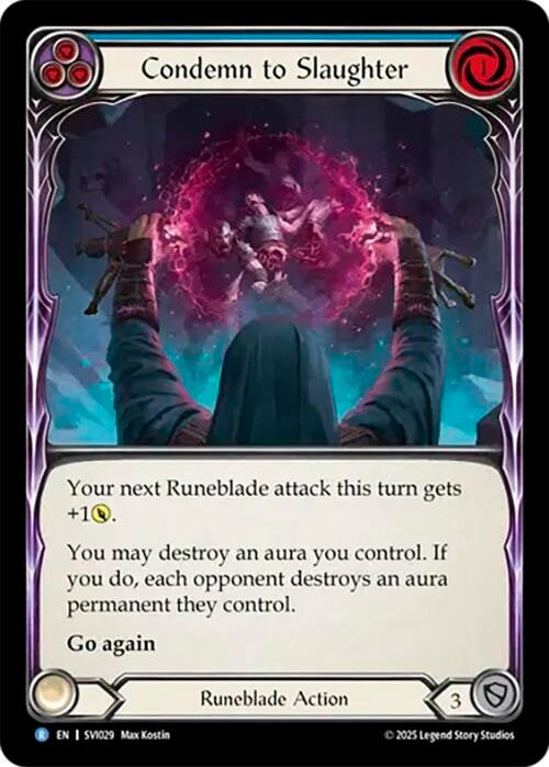 Image for Condemn to Slaughter (Blue) (SVI029) (Silver Age Chapter 1) - Flesh and Blood TCG