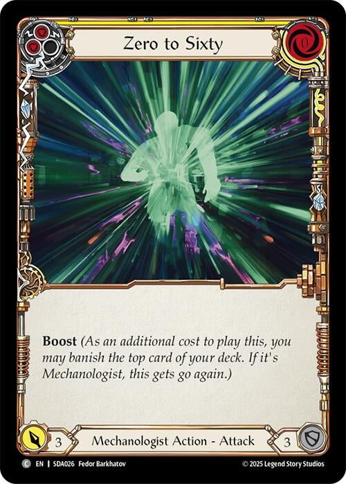 Image for Zero to Sixty (Yellow) (SDA026) (Silver Age Chapter 1) - Flesh and Blood TCG