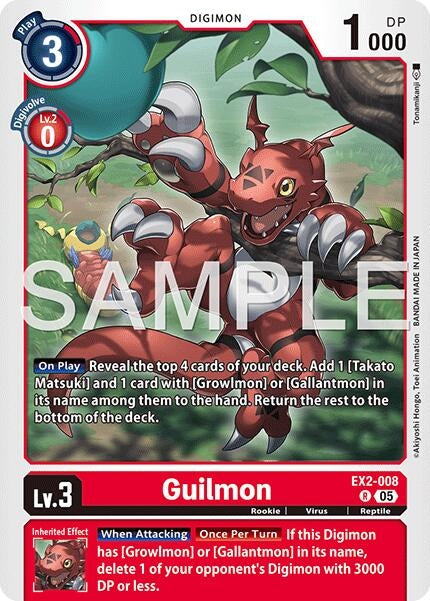 Image for Guilmon - EX2-008 (Reprint) (EX2-008 R) (Advanced Booster Digimon Generation) - Digimon Card Game