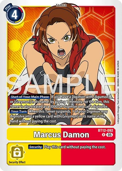 Image for Marcus Damon - BT12-092 (Reprint) (BT12-092 R) (Advanced Booster Digimon Generation) - Digimon Card Game
