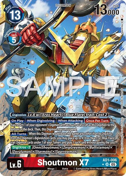 Image for Shoutmon X7 (Alternate Art) (AD1-006 SR) (Advanced Booster Digimon Generation) - Digimon Card Game