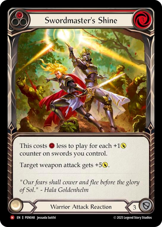 Image for Swordmasters Shine (Red) (PEN048) (Compendium of Rathe) - Flesh and Blood TCG