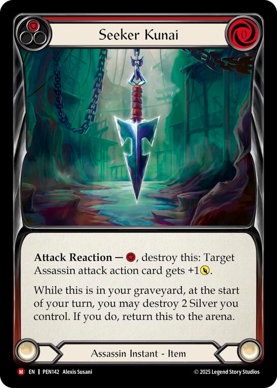 Image for Seeker Kunai (Red) (PEN142) (Compendium of Rathe) - Flesh and Blood TCG