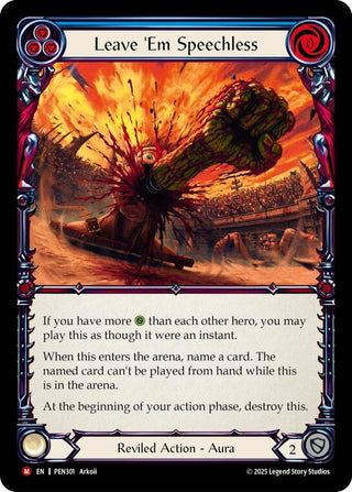 Image for Leave Em Speechless (Blue) (PEN301) (Compendium of Rathe) - Flesh and Blood TCG
