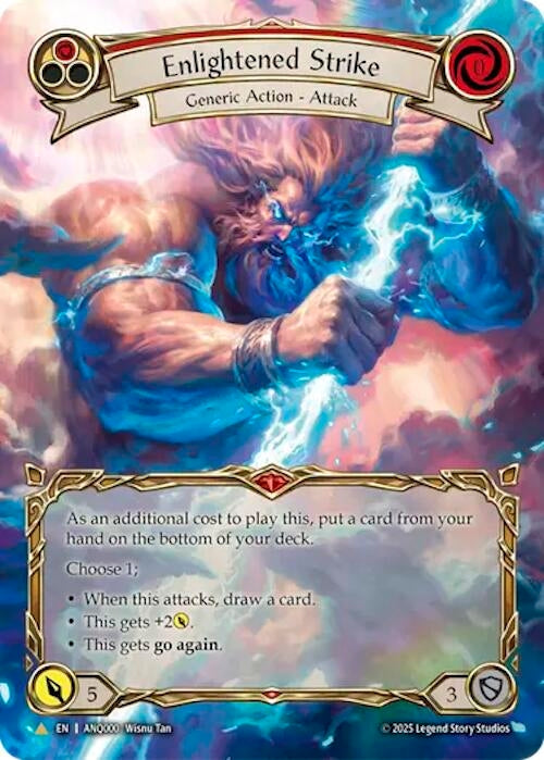 Image for Enlightened Strike (Red) (Extended Art) (ANQ000) (ANQ000) (Compendium of Rathe - Antiquity Pack) - Flesh and Blood TCG