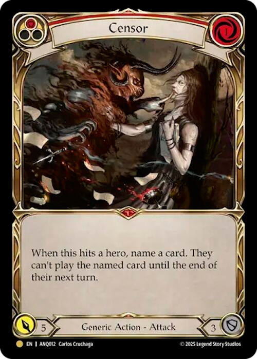 Image for Censor (Red) (ANQ012) (ANQ012) (Compendium of Rathe - Antiquity Pack) - Flesh and Blood TCG