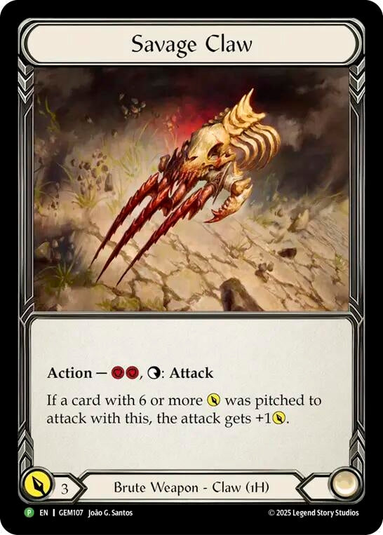 Image for Savage Claw (GEM107) (GEM Pack 4) - Flesh and Blood TCG