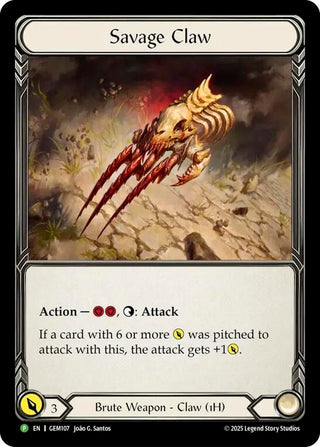 Image for Savage Claw (GEM107) (GEM Pack 4) - Flesh and Blood TCG