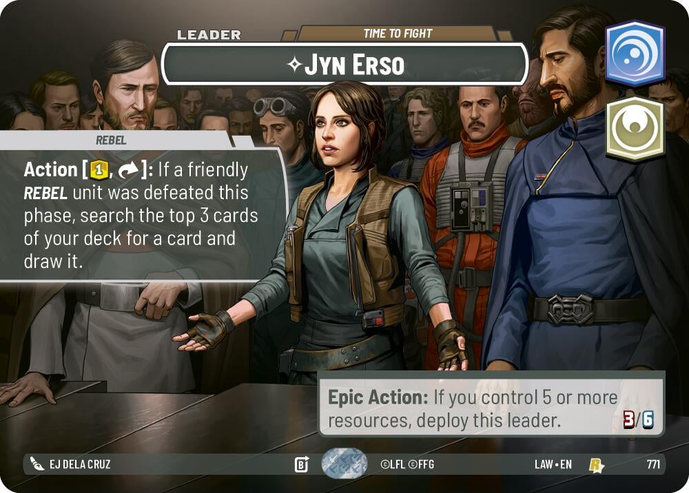 Image for Jyn Erso - Time to Fight (Showcase) (771) (A Lawless Time) - Star Wars: Unlimited