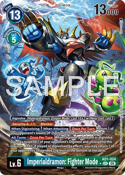 Image for Imperialdramon: Fighter Mode - AD1-024 (Alternate Art) (AD1-024 SEC) (Advanced Booster Digimon Generation) - Digimon Card Game