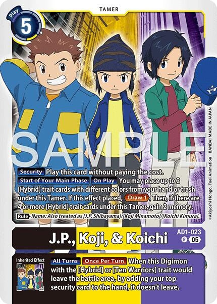 Image for J.P., Koji, & Koichi (AD1-023 R) (Advanced Booster Digimon Generation) - Digimon Card Game