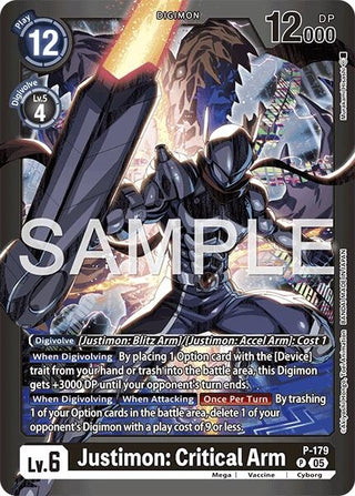 Image for Justimon: Critical Arm (P-179 P) (Limited Card Pack -Another Knight-) - Digimon Card Game