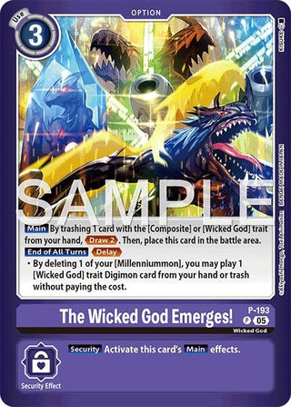 Image for The Wicked God Emerges! (P-193 P) (Limited Card Pack -Another Knight-) - Digimon Card Game