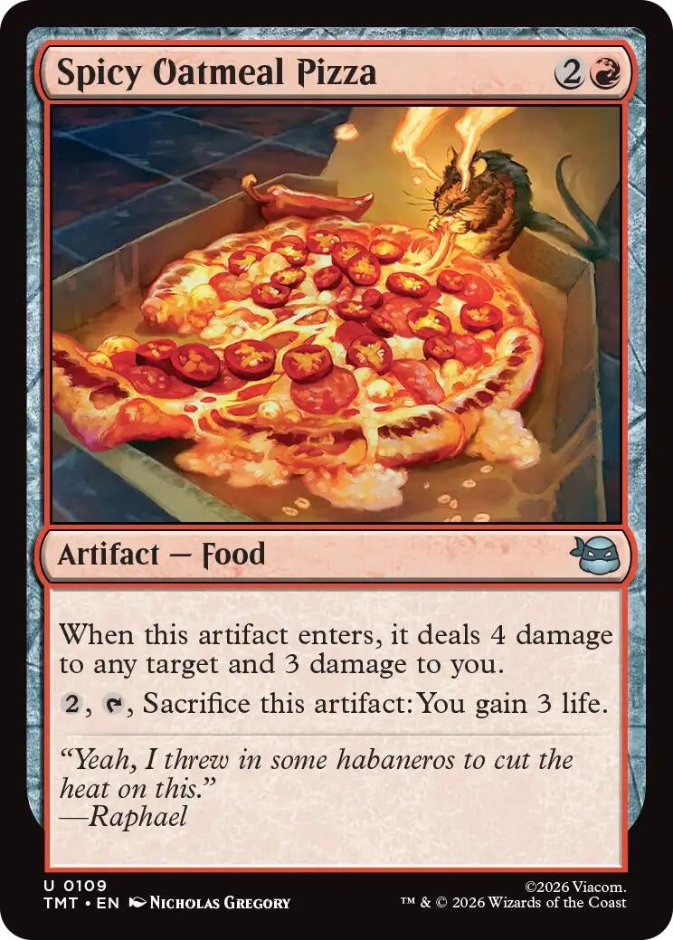 Image for Spicy Oatmeal Pizza (109) (Teenage Mutant Ninja Turtles) - Magic: The Gathering
