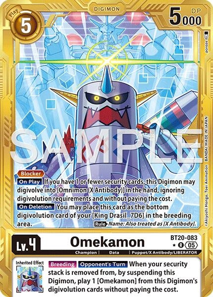 Image for Omekamon - BT20-083 (Gold Border) (BT20-083 R) (Advanced Booster Digimon Generation) - Digimon Card Game
