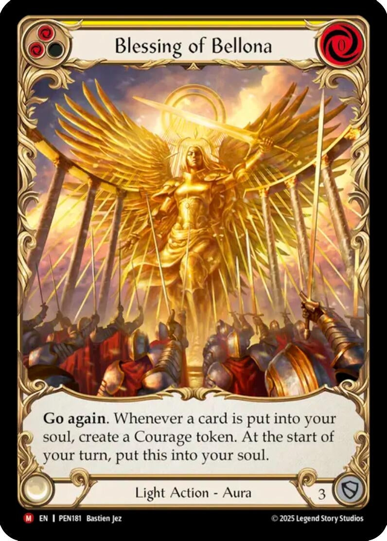 Image for Blessing Of Bellona (Yellow) (Extended Art) (PEN181) (Compendium of Rathe) - Flesh and Blood TCG