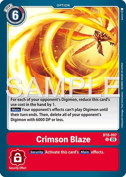 Image for Crimson Blaze (Reprint) (BT8-097 U) (Advanced Booster Digimon Generation) - Digimon Card Game