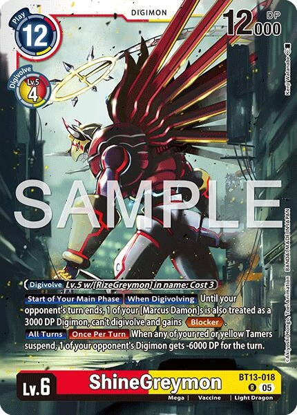 Image for ShineGreymon - BT13-018 (Reprint) (BT13-018 R) (Advanced Booster Digimon Generation) - Digimon Card Game