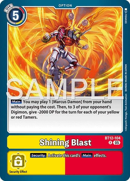 Image for Shining Blast (Reprint) (BT12-104 R) (Advanced Booster Digimon Generation) - Digimon Card Game