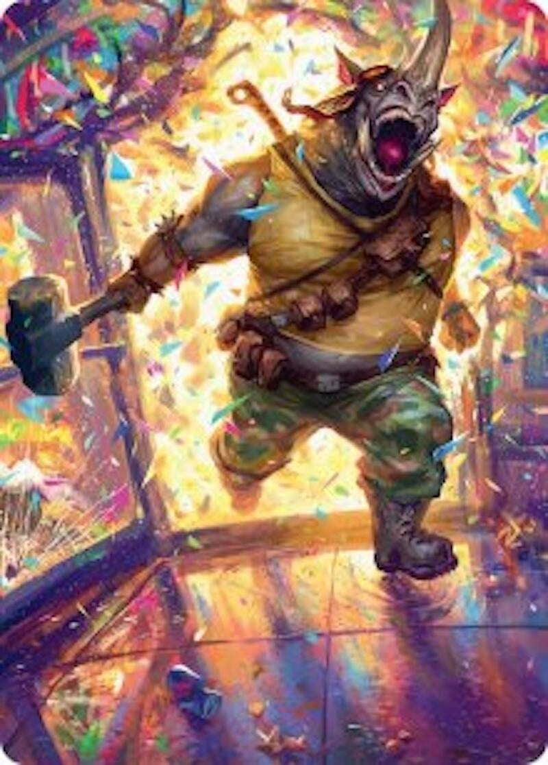 Image for Rocksteady, Rowdy Rhino Art Card (54) (Teenage Mutant Ninja Turtles) - Magic: The Gathering
