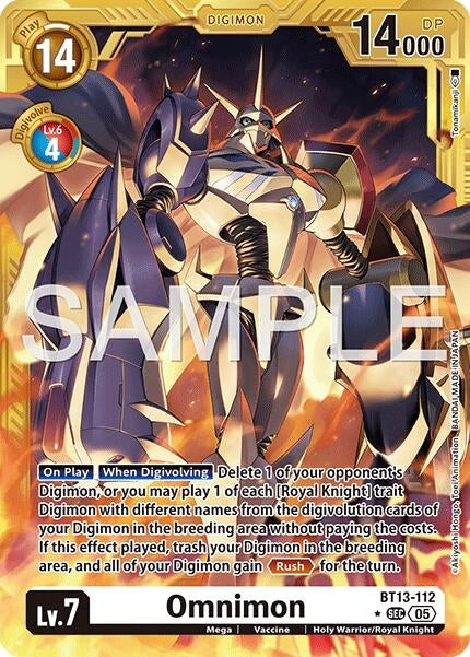 Image for Omnimon - BT13-112 (Gold Border) (BT13-112 SEC) (Advanced Booster Digimon Generation) - Digimon Card Game